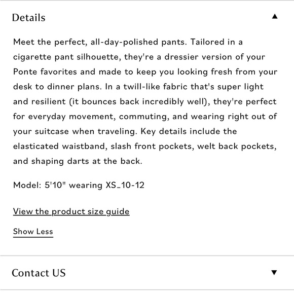 NWT $178 Universal Standard | Ice Coffee Woven Cigarette Pants women’s - Picture 5 of 12